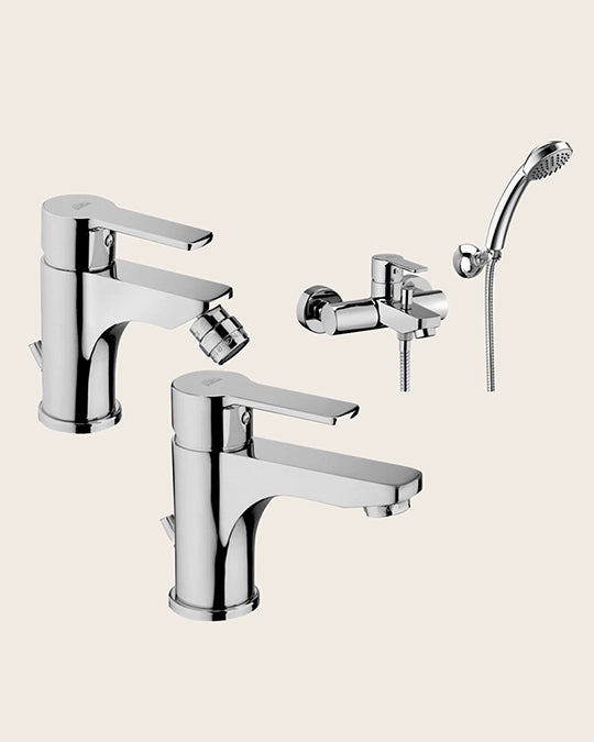 Paffoni Rubinetterie Red set Miscelatore Lavabo Bidet E Vasca Cromo