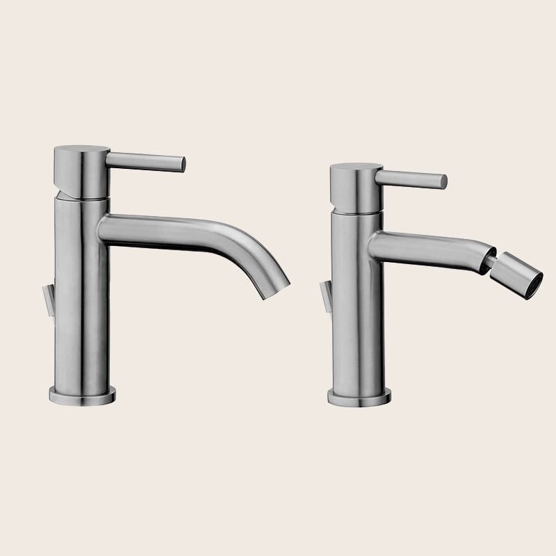 Paffoni Steel coppia Miscelatori Lavabo E Bidet in acciaio inox