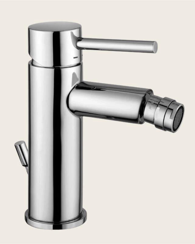 Paffoni Stick Sk131hk Miscelatore Bidet Alto Con Scarico, vista frontale della maniglia e della bocca di erogazione