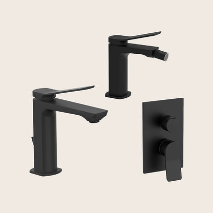 Paffoni Tilt set rubinetteria lavabo e bidet e doccia incasso nero opaco