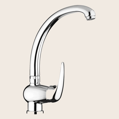 Paffoni duemila du181 miscelatore lavello cucina cromo installato su lavello, vista della bocca e della leva