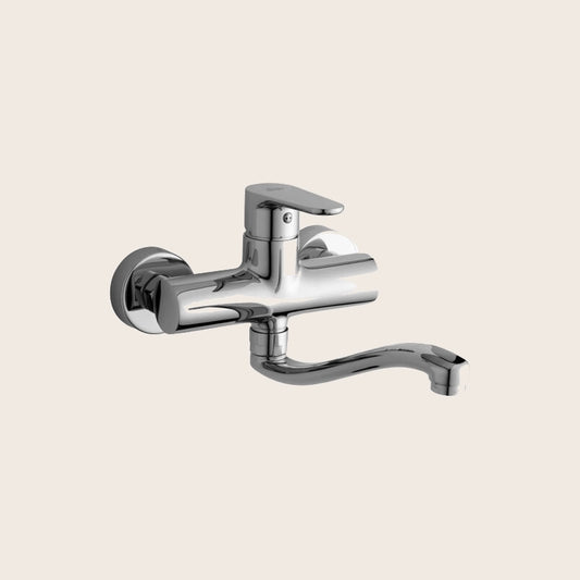 Paffoni green gr161 miscelatore lavello cucina a muro cromo