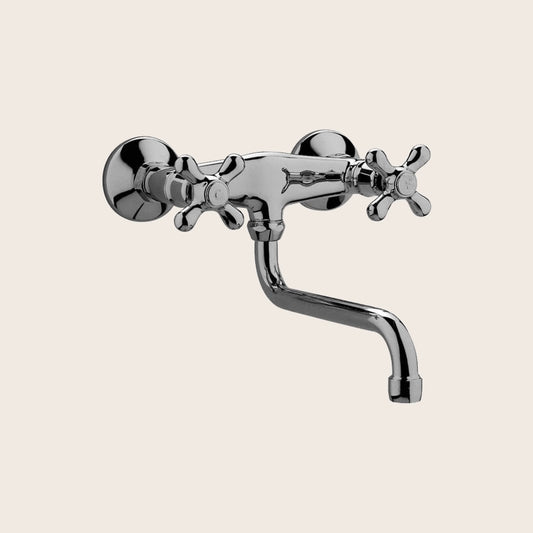 Paffoni iris irv161 gruppo lavello a muro con canna ad s 18 cm orientabile cromo