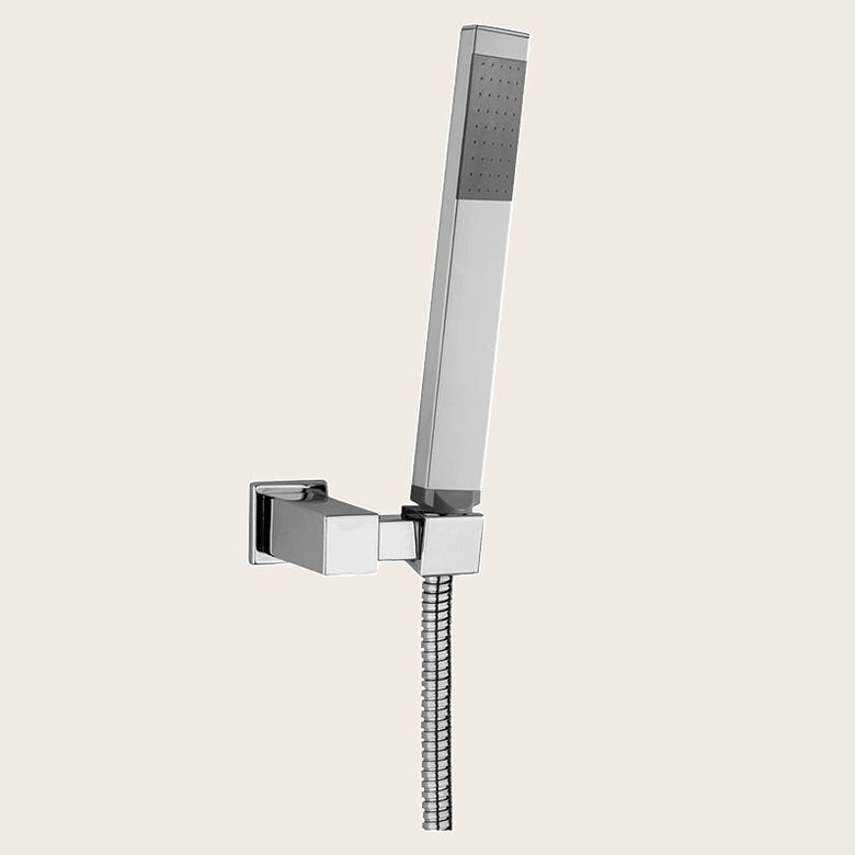 Paffoni level zdup058 doccetta premium monogetto cromo in abs, vista frontale della maniglia e della bocca di erogazione