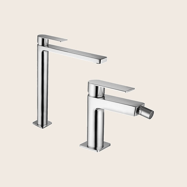 Paffoni tango coppia miscelatori lavabo alto e bidet senza scarico cromo