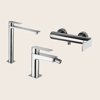 Paffoni tango set miscelatori lavabo alto bidet senza scarico e doccia esterno cromo