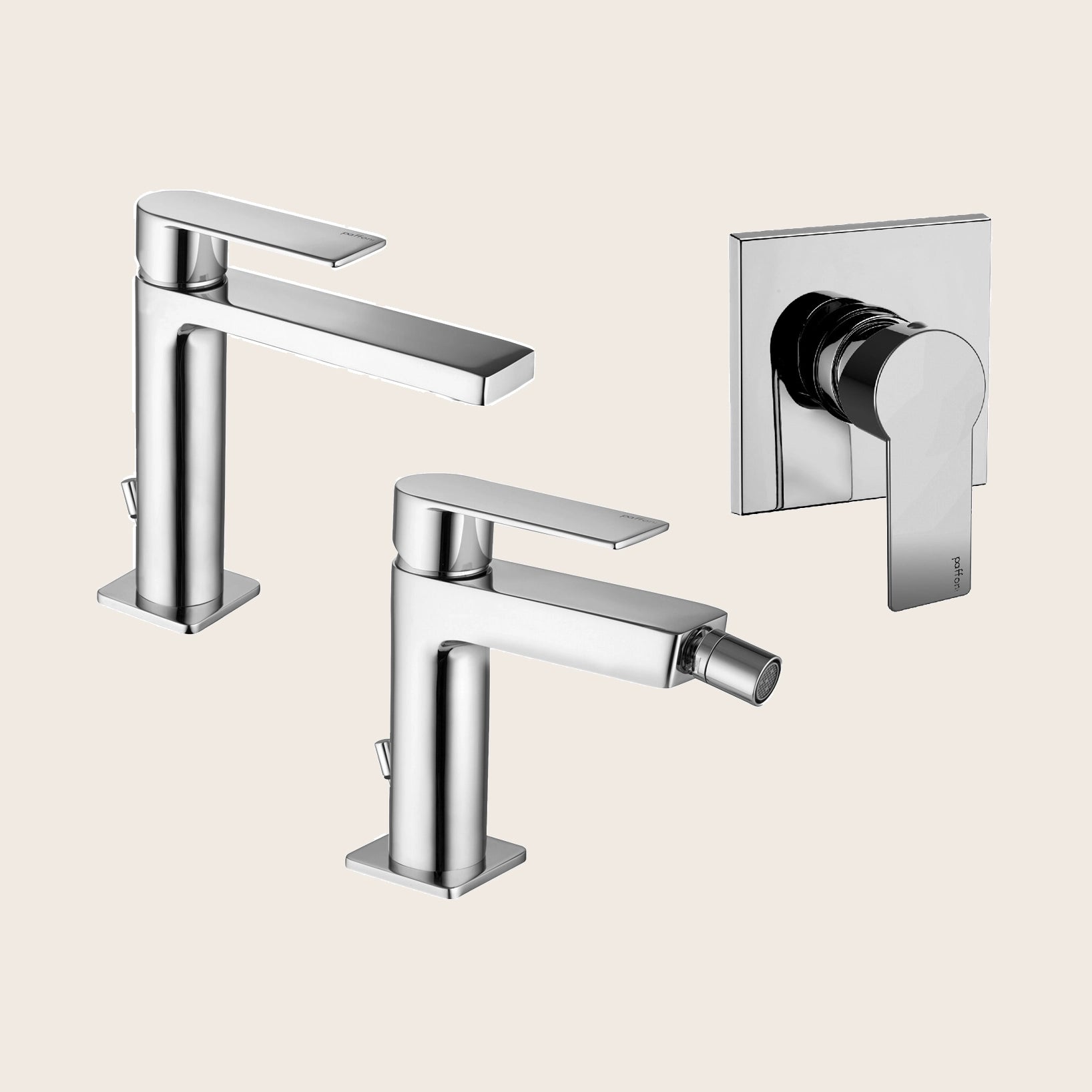 Paffoni tango set miscelatori lavabo bidet e doccia incasso cromo