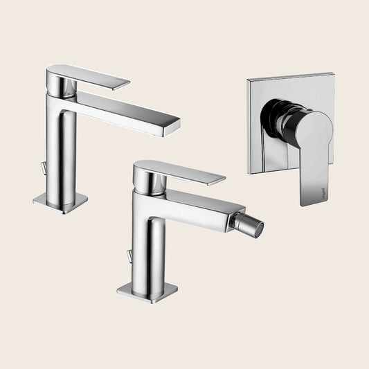 Paffoni tango set miscelatori lavabo bidet e doccia incasso cromo