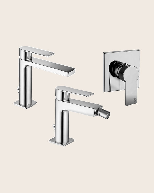 Paffoni tango set miscelatori lavabo bidet e doccia incasso cromo