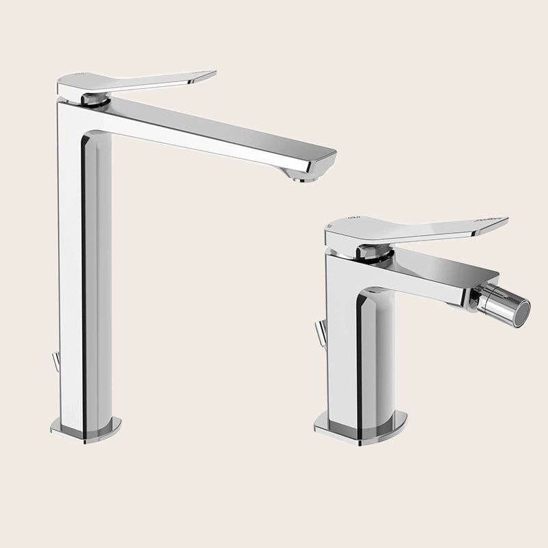 Paffoni tilt coppia miscelatori lavabo alto e bidet con scarico automatico cromo