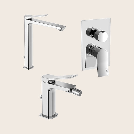 Paffoni tilt set miscelatori lavabo bidet scarico automatico doccia incasso cromo