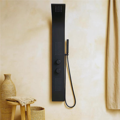 Pannello doccia idromassaggio Ibiza in alluminio nero tondo