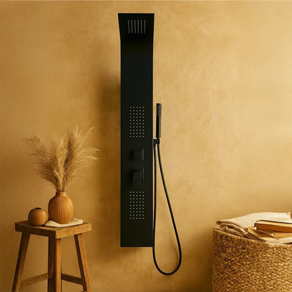 Pannello doccia idromassaggio Ibiza in pvc tondo nero