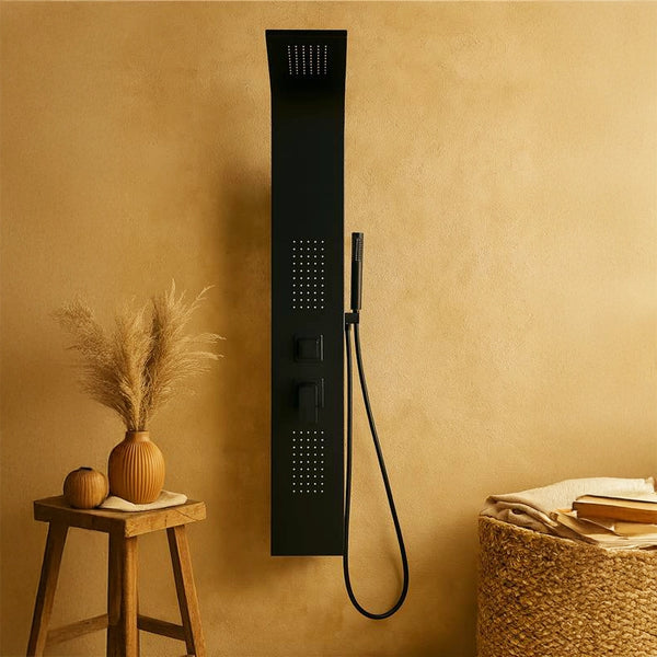 Pannello doccia idromassaggio Ibiza in pvc tondo nero