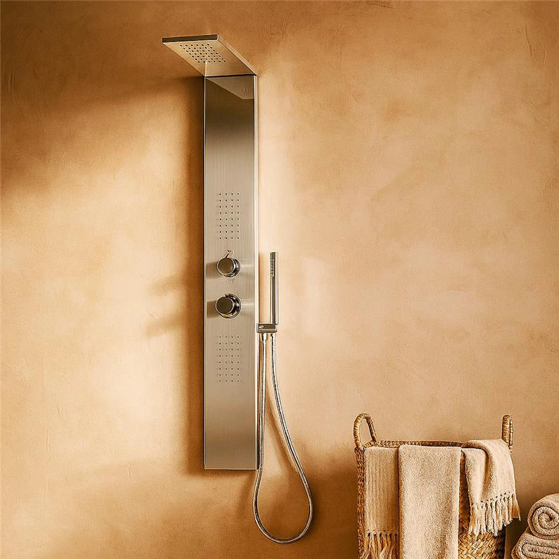 Pannello doccia idromassaggio Ibiza quadro termostatico in acciaio a specchio