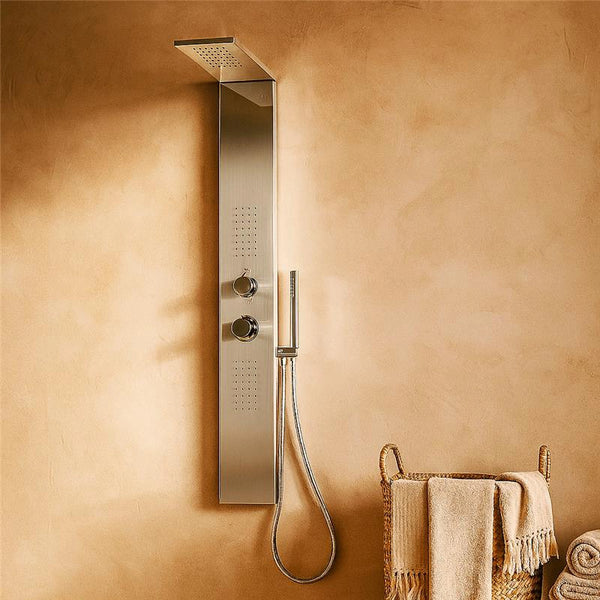 Pannello doccia idromassaggio Ibiza quadro termostatico in acciaio a specchio