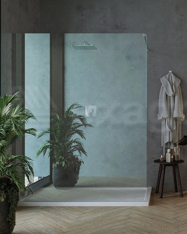 Parete doccia fissa 120 cm H 200 cristallo 8 mm trasparente profilo cromo Genio