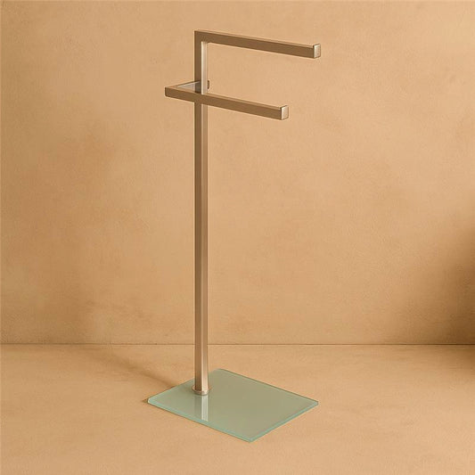 Piantana Portasciugamani con base in vetro temperato e acciaio cromo 810004