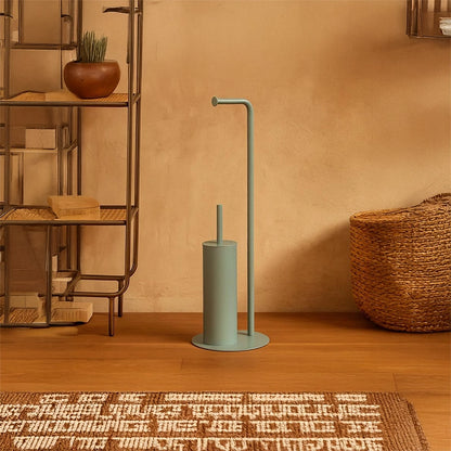 Piantana portarotolo portascopino Verde acqua Taki