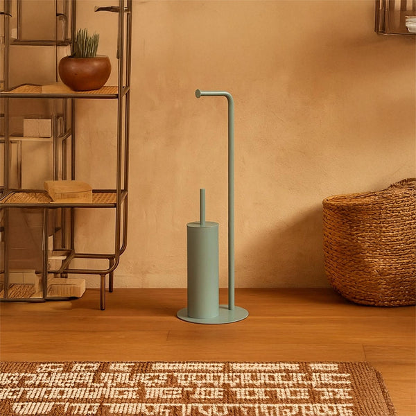 Piantana portarotolo portascopino Verde acqua Taki