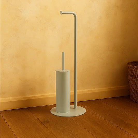 Piantana portarotolo portascopino bianco Taki