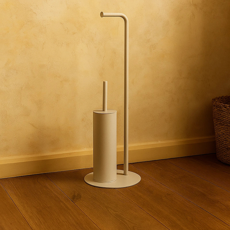 Piantana portarotolo portascopino crema Taki