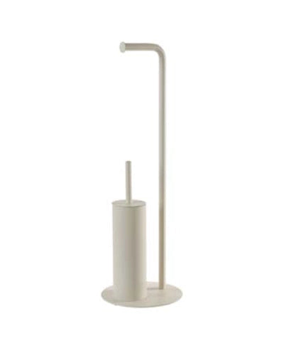 Piantana portarotolo portascopino crema Taki, dettaglio ravvicinato del materiale e dell'aggancio - Exagonshop