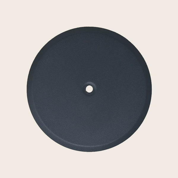 Piattello 14 cm tappo pozzetto antracite sabbiato, vista frontale della maniglia e della bocca di erogazione - Exagonshop