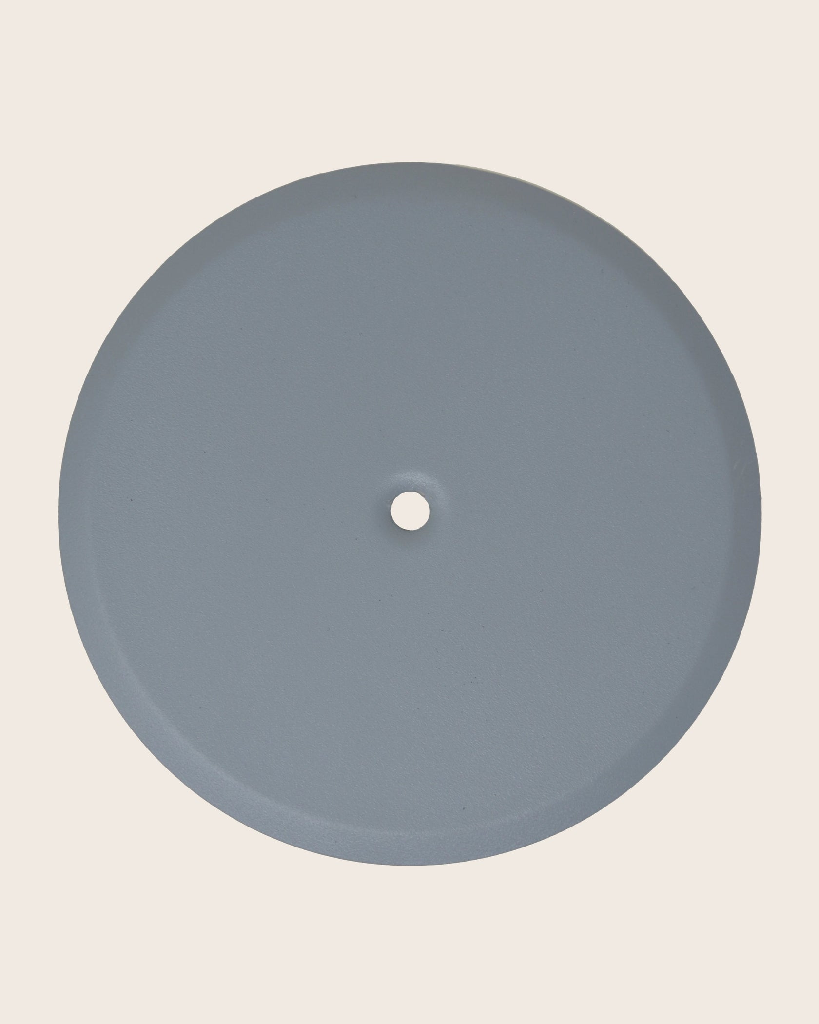 Piattello 14 cm tappo pozzetto grigio sabbiato, vista frontale della maniglia e della bocca di erogazione - Exagonshop