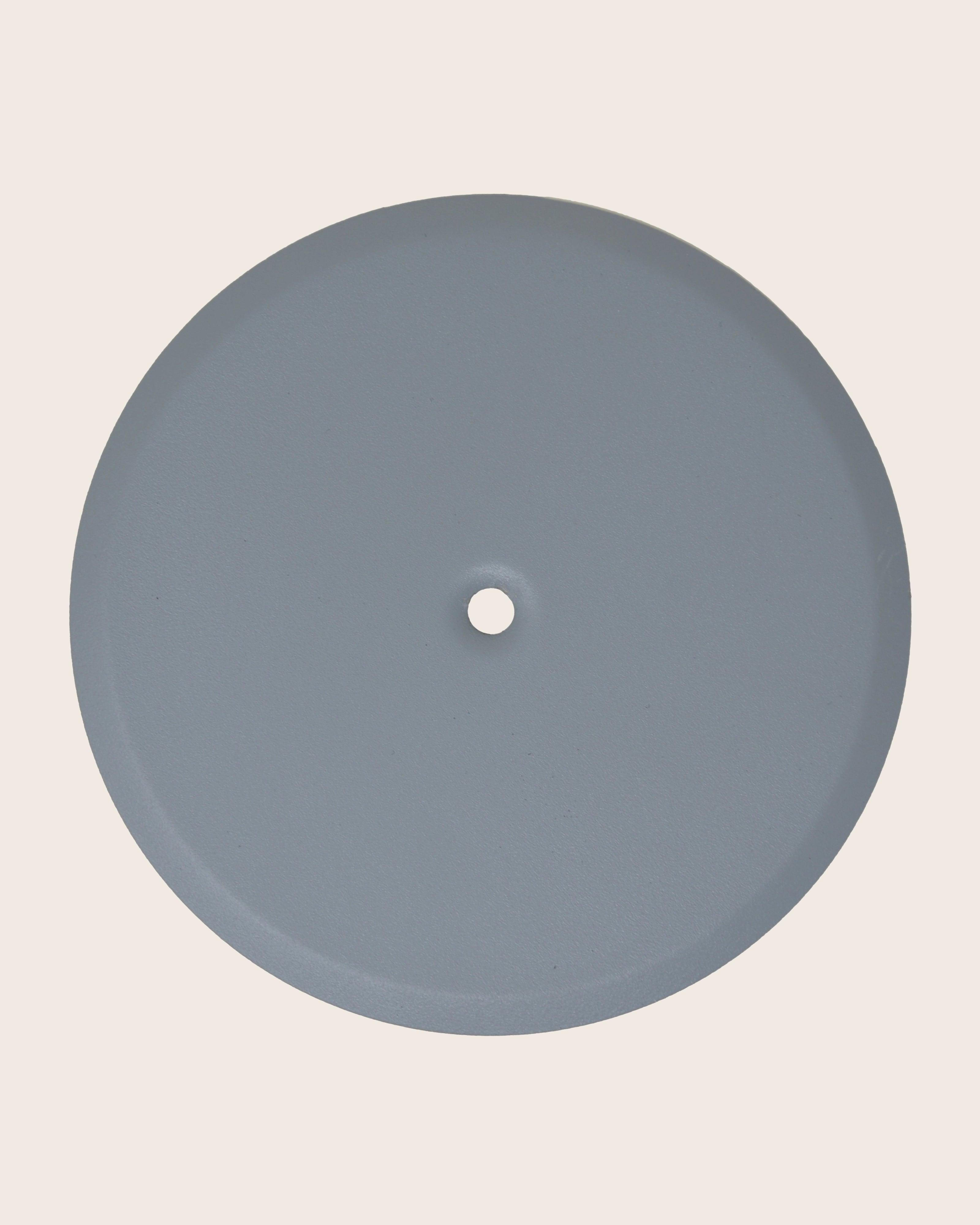 Piattello 14 cm tappo pozzetto grigio sabbiato, vista frontale della maniglia e della bocca di erogazione - Exagonshop