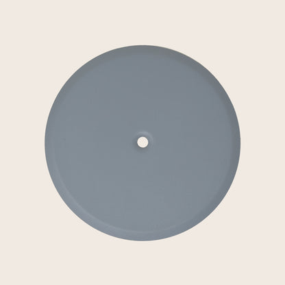 Piattello 14 cm tappo pozzetto grigio sabbiato, vista frontale della maniglia e della bocca di erogazione - Exagonshop