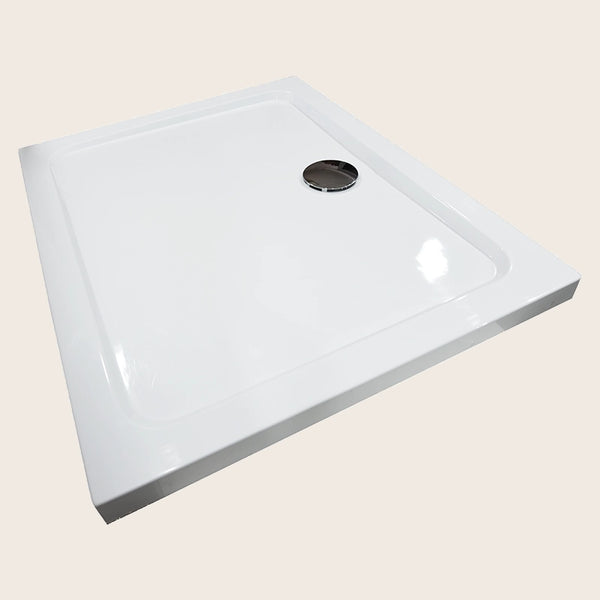 Piatto Doccia 160x80 in acrilico bianco lucido Con Piletta visto dall'alto con superficie e piletta di scarico - Exagonshop