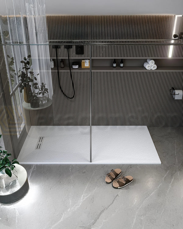 Piatto Doccia 70x120 effetto pietra antiscivolo Bianco Nova