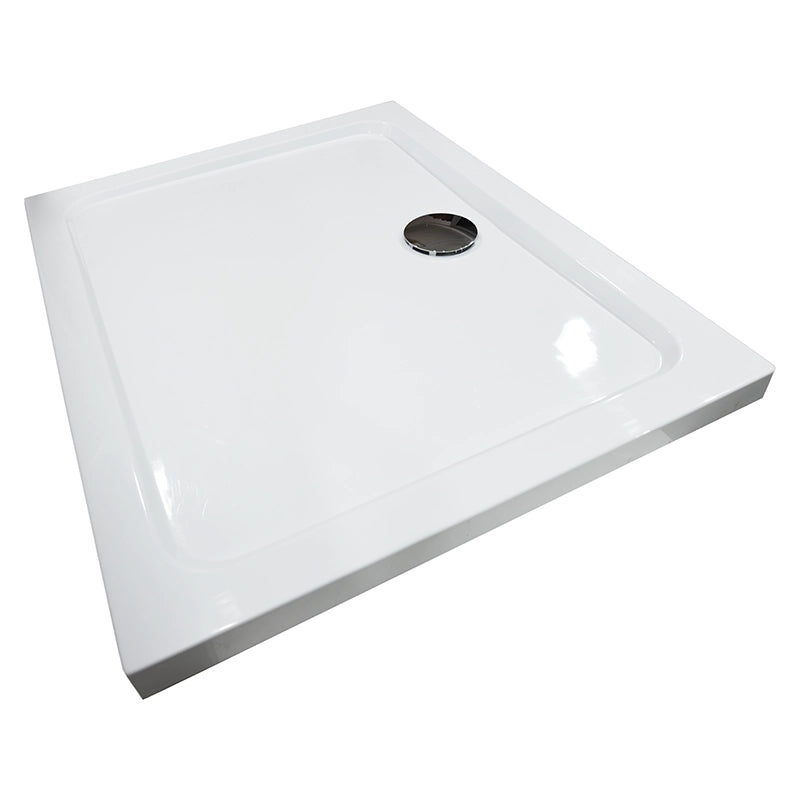 Piatto Doccia 160x80 in acrilico bianco lucido Con Piletta ambientato in box doccia con pareti in vetro - Exagonshop