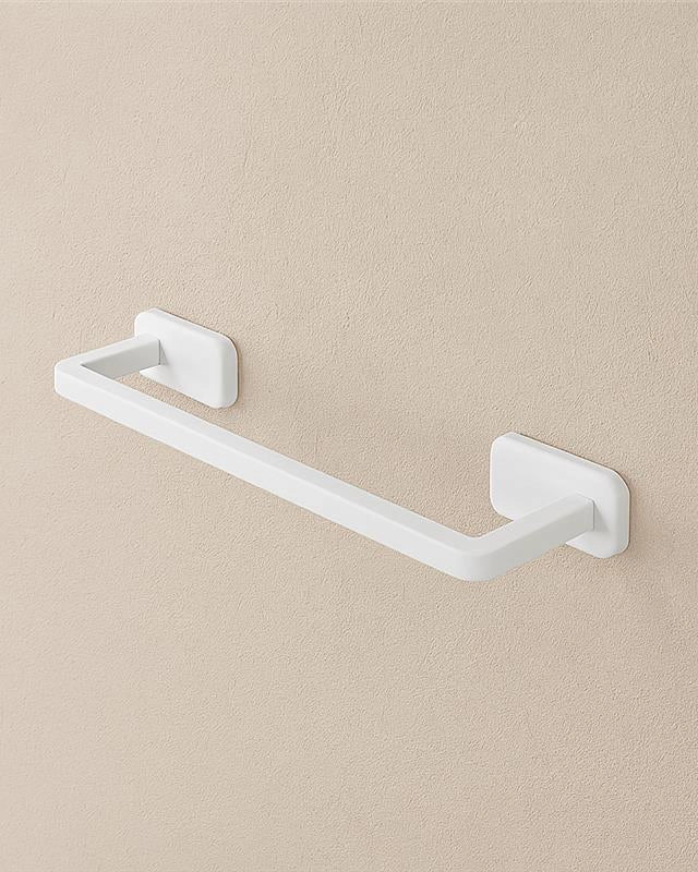 Porta asciugamani 35 cm acciaio inox bianco cubik montato a parete, vista del design e della finitura - Exagonshop
