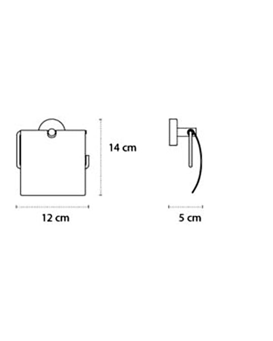 Portarotolo Coperto In Acciaio Inox Cromo New Line Q3