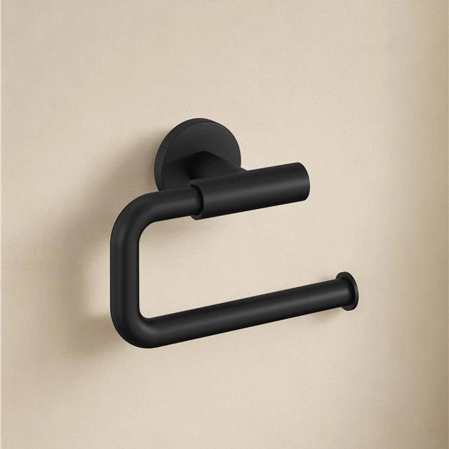 Portarotolo Senza Coperchio Soft Black Architect Industrias Soft Black Nero Sat montato a parete, vista del design e...