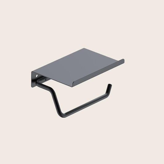 Portarotolo con mensola nero opaco Minimal