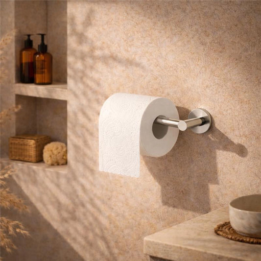 Portarotolo in acciaio nichel spazzolato Minimal