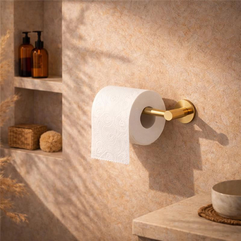 Portarotolo in acciaio oro spazzolato Minimal