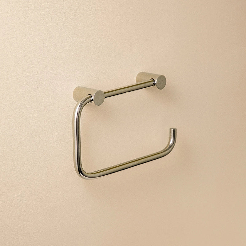 Portarotolo o Portasalviette in inox Satinato Logic Cosmic montato a parete, vista del design e della finitura...