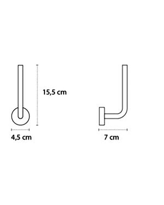 Portarotolo tondo verticale in acciaio inox cromo New line p5
