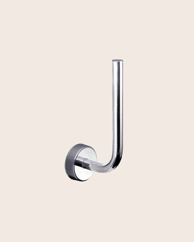Portarotolo tondo verticale in acciaio inox cromo New line Cromato montato a parete, vista del design e della finitura...