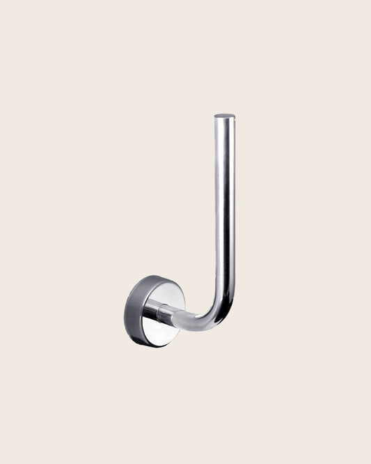 Portarotolo tondo verticale in acciaio inox cromo New line Cromato montato a parete, vista del design e della finitura...