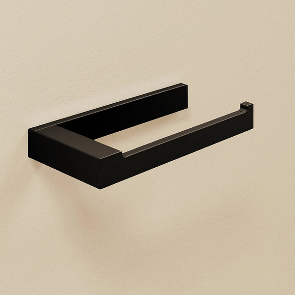 Portarotolo wc senza Coperchio Nero Satinato The Grid 2683658 Cosmic