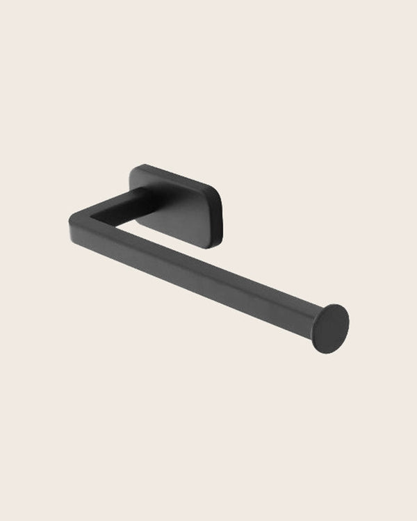 Porta salviette in acciaio inox nero cubik montato a parete, vista del design e della finitura - Exagonshop