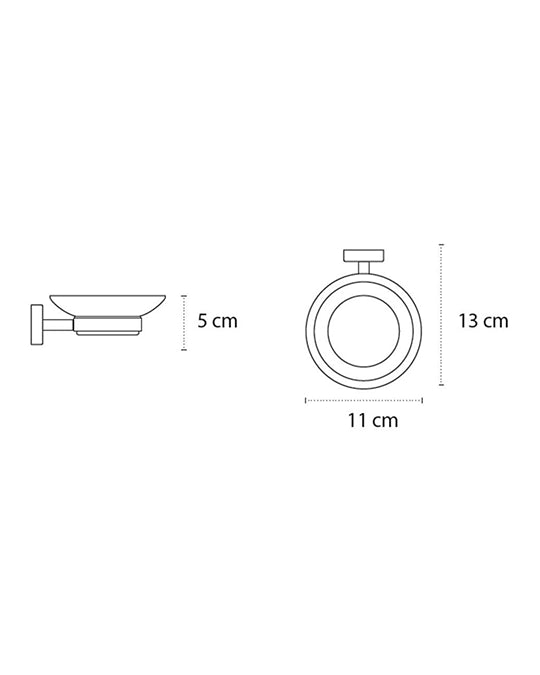 Portasapone a muro In vetro e Acciaio Inox cromo New Line M3