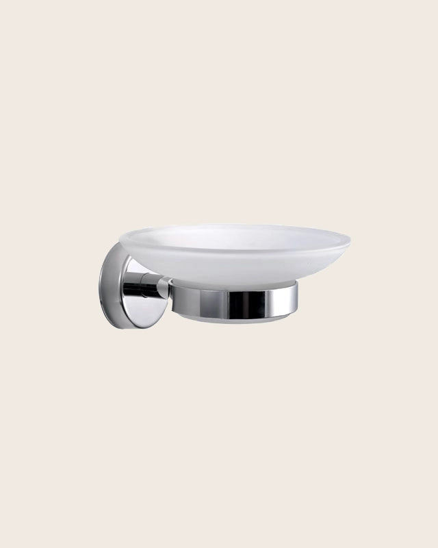 Portasapone a muro In vetro e Acciaio Inox cromo New Line M3