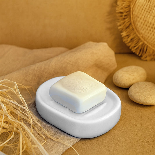 Porta sapone da appoggio in ceramica bianco Sidney