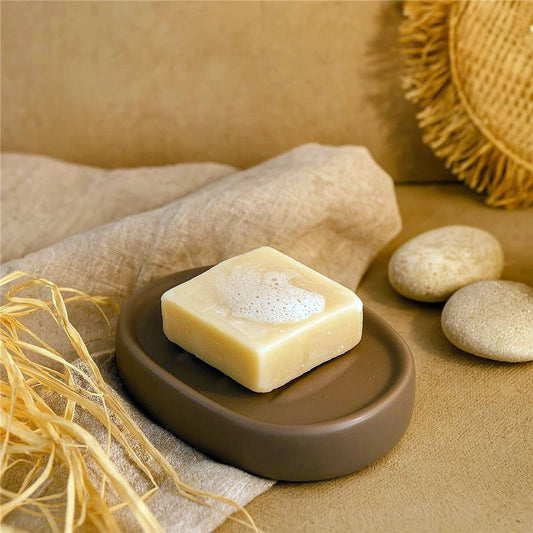 Porta sapone da appoggio in ceramica tortora Sidney